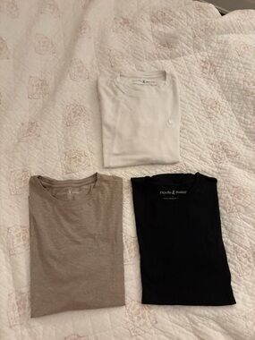 Lot Of 3 Psycho Bunny Kingwood T-Shirt Men's Size 7 (XL) Black, White, Beige